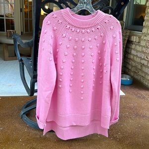 Pink tunic style sweater, Size M, Lela Rose, wool and cashmere blend